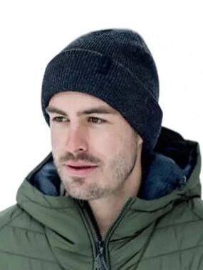 Bula Beanie Merino Wool Blend Hat Toque Adult One Size Gray Knit Canada Ski Warm